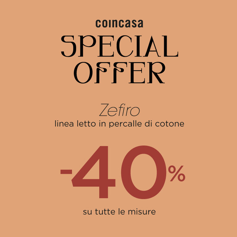 SPECIAL OFFER -40% SUL LETTO ZEFIRO IN PERCALLE DI COTONE